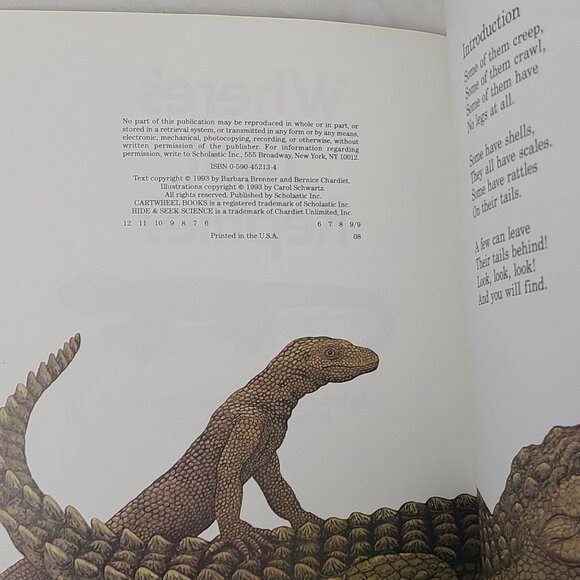 Wheres That Reptile Scholastic Hide & Seek Science PB Barbara Brenner 1993 - Picture 3 of 8